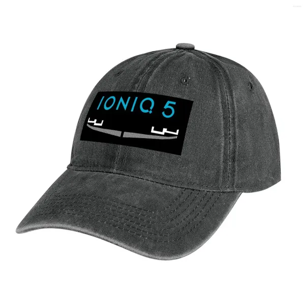 Berets Ioniq 5 Grill frontal emblématique et logo dans Blue Cowboy Hat Gentleman Kids for Man Women's
