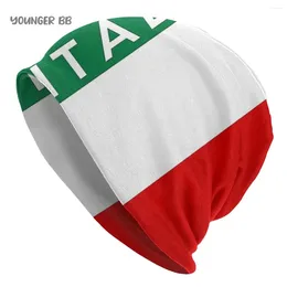 Boinas Bandera de Italia Hombres Gorros de mujer Sombreros de sombrero de punto Hip Hop Orejeras Bonnet Street Skullies Gorros