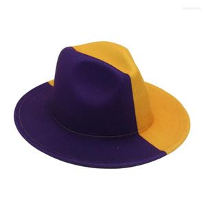 Bérets J78E mode noël Cowboy chapeau Gentleman grand bord Fedora feutre Jazz accessoire pour adultes femmes hommes