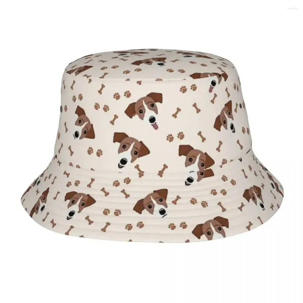 Boinas Jack Russell Terrier Perro con huesos Sombreros de cubo Sombrero de Panamá Niños Bob Al aire libre Hip Hop Pescador para gorras unisex