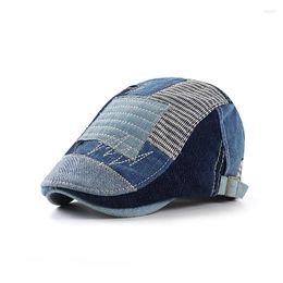 Bérets JAMONT 2023 hiver chapeaux pour hommes visières casquette chaud Patchwork hommes chapeau tricoté visière casquettes angleterre Style Gorras