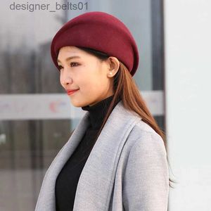 Baretten Japanse en Koreaanse 100% Australische wol Cloche Hoed Onregelmatige Krantenjongenspet Lady Chic Baretten Vrouwen Bunker Caps Vilt Fedora HoedenL231115