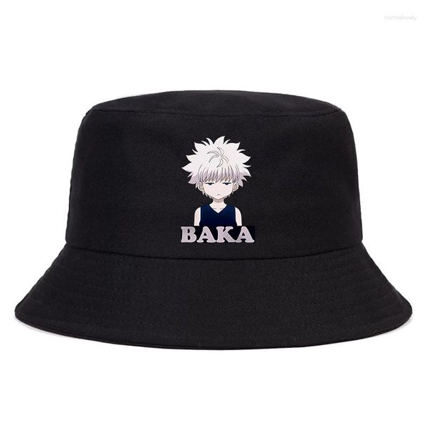 Bérets japonais Anime X chapeau d'été Hisoka femmes hommes Panama seau casquette le Design visière plate Killua graphique pêcheur chapeaux