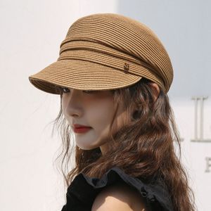 Baretten Japanse Designer Sboy Cap Dames Zomer Koreaanse Casual Mode Stro Shading UPF50 Zonbescherming Hoed Gorras 230825