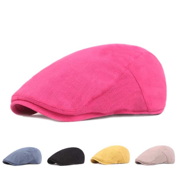 Berets Japonais Front Men's Literature Youth Nostalgic Women's Hat's Unisexe Spring Summer Sun Visor rétro Solid Beret G220612