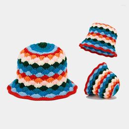 Bérets japonais littérature et Art Niche crochet tricoté bassin chapeau automne hiver mode femme chaud polyvalent seau casquette