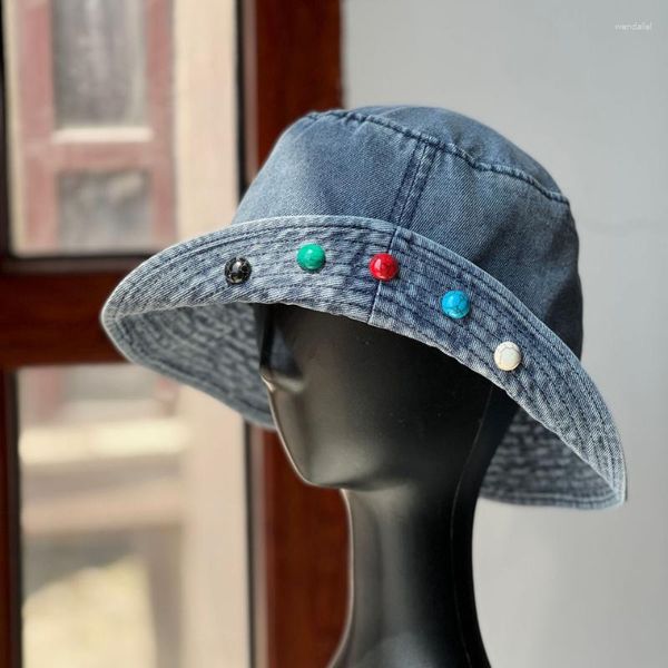 Bérets japonais petit chapeau de pêcheur Cowboy frais femmes été Vintage Pot mode Protection solaire visière à bord rabattable