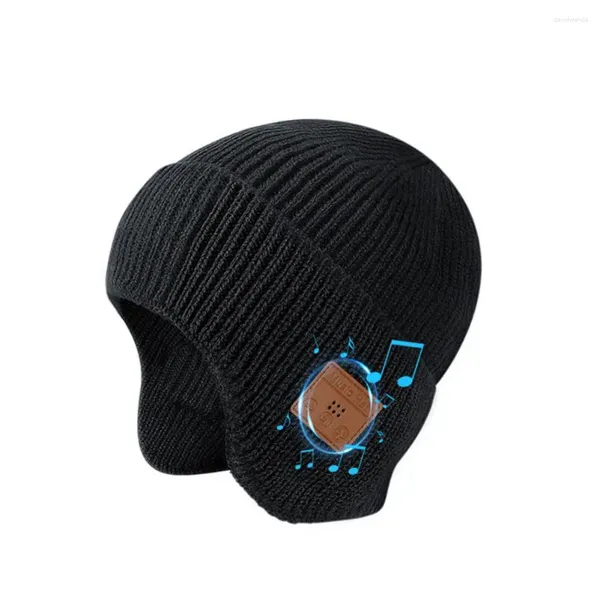 Bérets de jogging compatibles Bluetooth, bonnet d'hiver avec écouteurs pour coupe-vent