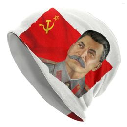 Berets Josef Stalin en USSR Flag Bonnet Hats Street Breien Hat Warm Winter Rusland Sovjet Unie Communistische Skullies Beanies Caps