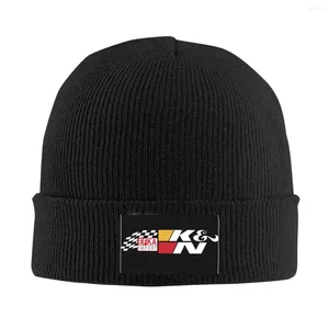 Boinas KN Racing Car Hats Otoño Invierno Skullies Gorros Street Retrofit Garage Cap Hombres Mujeres Sombrero de punto