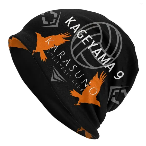 Berets Kageyama 9 Karasuno High Volleyball Team Sport Beanie Caps Haikyuu Anime Skullies Bons de ski Bonnet Homme Homme