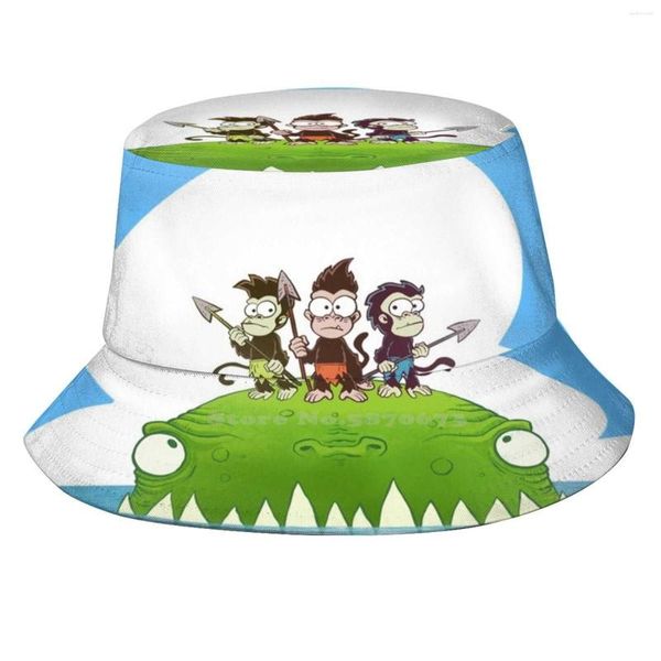 Boinas Kaiju Island Korean Ladies Outdoor Sun Hat Bucket Cap Monkey Children Jcarr Jcarrtoons