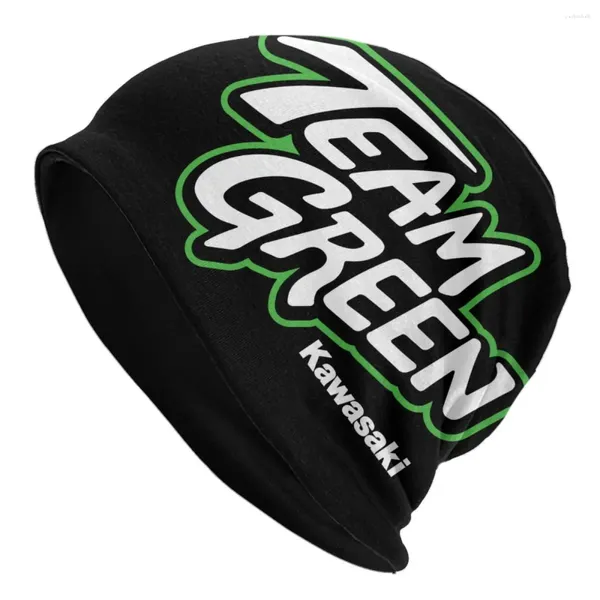 Boinas Kawasakis Logo Skullies Gorros Gorras Streetwear Invierno Cálido Hombres Mujeres Sombrero de punto Adulto Unisex Deporte Motocicletas Bonnet Sombreros