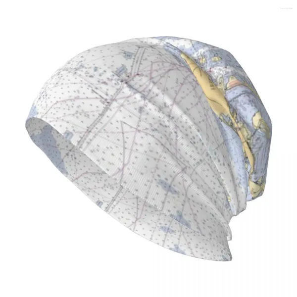 Boinas Key West Nautical Chart Knit Hat Sombreros personalizados Trucker Hood para mujeres Hombres