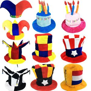 Bérets enfants adultes drôle elfe clown mascarade football bière casquettes fête anniversaire gâteau chapeau haut de forme accessoires Halloween carnaval costume cosplaybérets