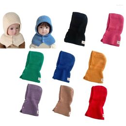 Berets Kids Beanie Cap Solid Color Crochet Shawl Hat voor winter koud weer Universal Baby winddichte schedel met oorklep