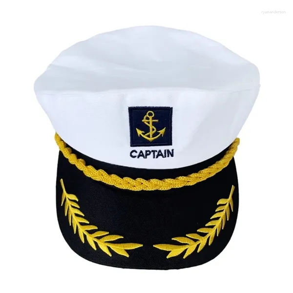 Berets Kids Navy Hat Yacht Military Hats Ship Ship Captain Costume Ajustement Marine