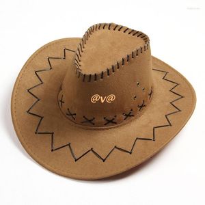 Berets Kids Western Cowboy Hat gebogen rand buiten peuter Sun Children Birthday Gifts Vacation Cap Party Cosplay