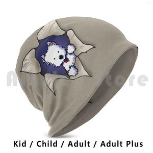 Boinas Kiniart Westie Blast Gorros Jersey Cap Cómodo Terrier Perro West Highland Blanco