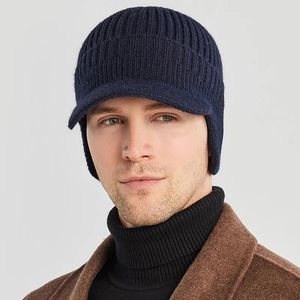 Bérets tricotés hiver hommes chapeau épais coupe-vent pare-soleil équitation en plein air chaud Protection des oreilles tricoté Ale casquette de Baseball