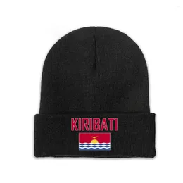 Berets Kiribati Country Flag Top Print Men Femmes Unisexe Chapeau en tricot Hiver Automne Boney Bonnet chaud