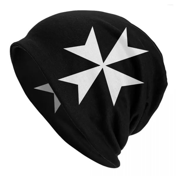 Boinas Caballeros Templarios Hospitalarios Cruz Skullies Gorros Sombrero Cool Unisex Street Cap Cálido Bonnet de doble uso Sombreros de punto