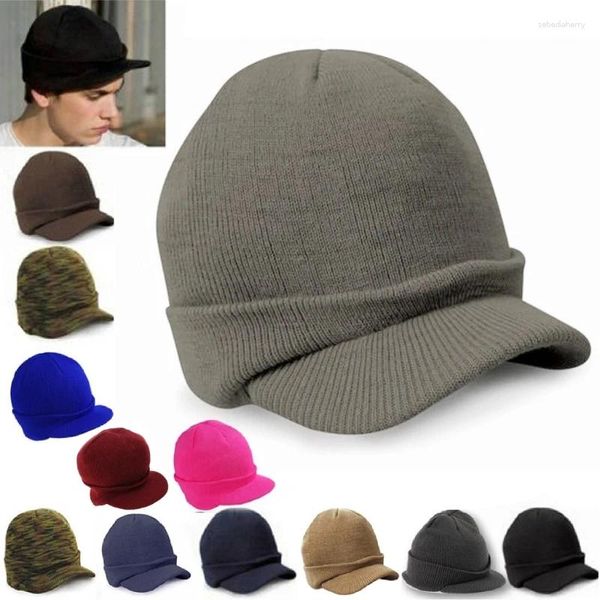 Bérets Knit Baggy Beanie Hat Ski Slouchy Baseball Cap Coiffe Ornement Pour Femmes Hommes Camping En Plein Air Garder Au Chaud Approvisionnement