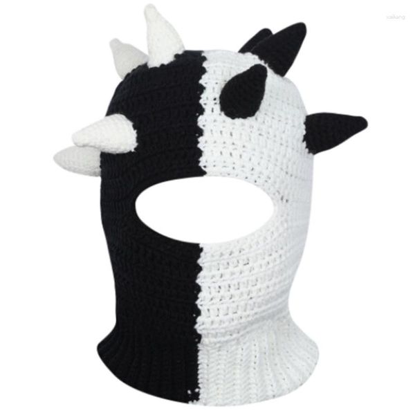 Boinas Boanie Hat Hornos Diablo Halloween Ski Masks Gapas de invierno Sombreros de punto de punto Pepresos de broma para adultos