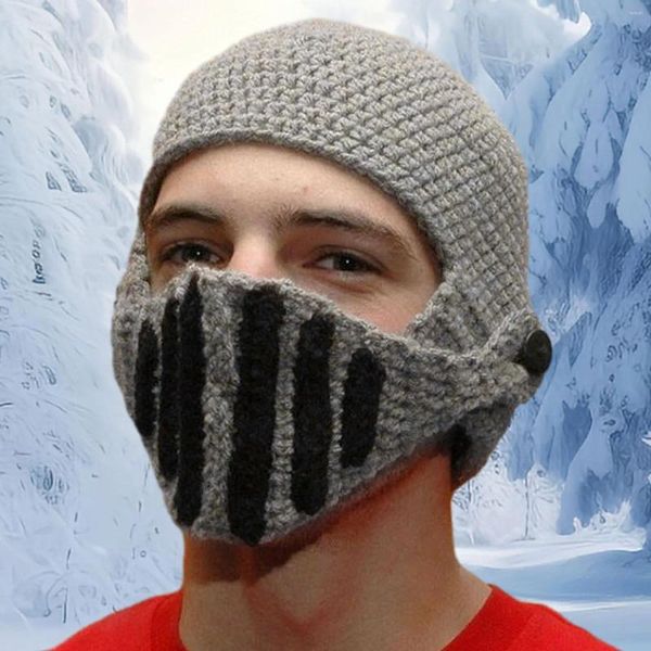 Bérets tricot chapeau barbu accessoires de photographie hiver casquette froide bonnet tricoté pour la randonnée de rue Cosplay Sports de neige cyclisme