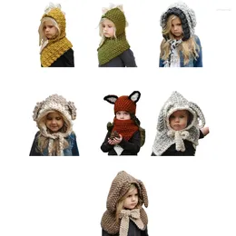 Bérets en tricot coiff hood scarf hiver enfants