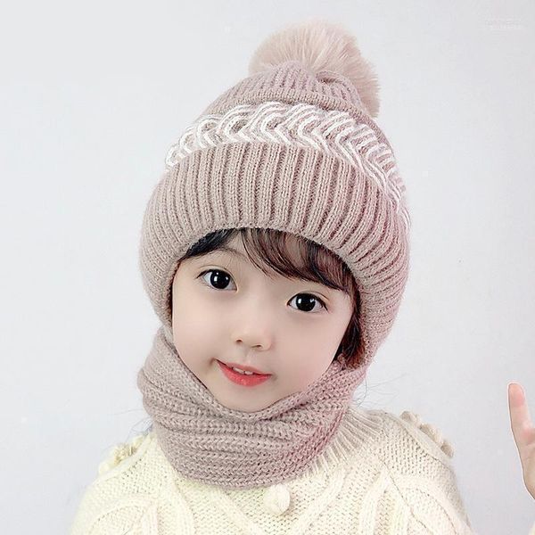 Boinas Gorro De Punto Y Bufanda De Cuello Conjunto Para Mujeres/Niñas Esquí De Invierno A Prueba De Viento Con Pompón NYZ Shop Davi22