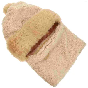 Bérets tricotés en peluche pour femmes, écharpe une pièce, pull résistant au froid, Miss acrylique, automne et hiver