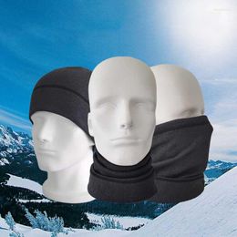 Bérets tricoté hiver anneau écharpe solide femmes cou couverture douce épaisse fourrure unisexe extérieur Snood écharpes réglable plus chaud visage enveloppes