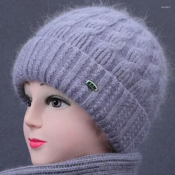 Bérets chapeau de laine tricoté hiver garder au chaud protection des oreilles épaissie équitation en plein air pull ski unisexe bonnets casquettes Gorro dames