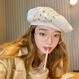 Bérets Version coréenne 2023 mode velours côtelé couture femme automne et hiver japonais rétro chapeau artiste élégant peintre tout-match