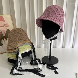 Beretten Koreaanse versie kanten band zachte loli hoed zomer zoete vrije tijd college windschaduw na het openen van zon emmer