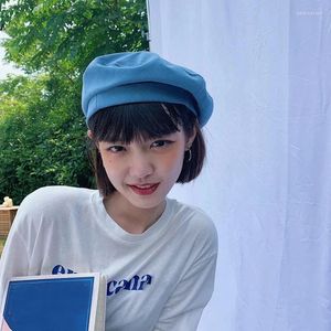 Berets coréens femmes denim mode rétro et octogonal Hat élégant artiste artiste peintre cap y2k kpop egirl sboy beanies girl Bonnet