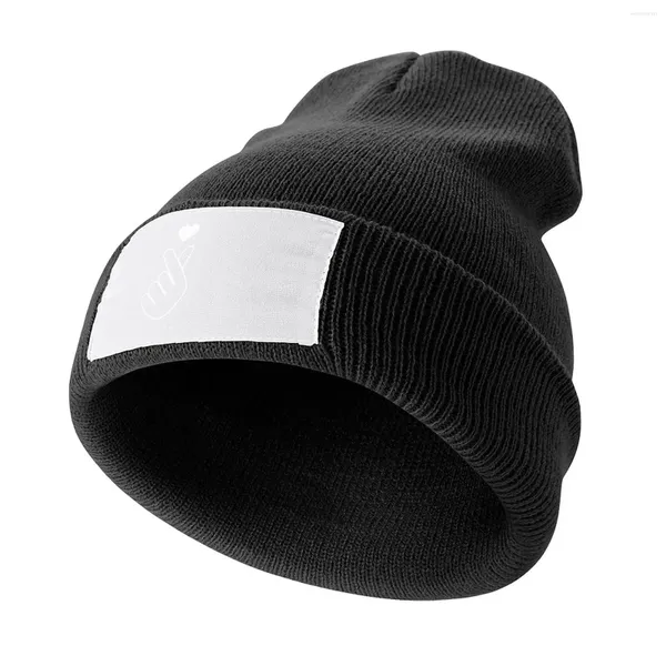 Bérets KPOP Finger Heart Symbol - Chapeau tricoté noir Chapeaux de camionneur Casquettes homme Hip Hop Femme Beach Outlet Homme