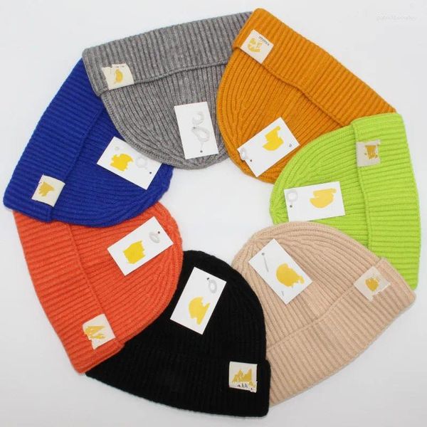 BERETS Étiquette broderie Mélon de melon chaud Men des femmes Sailor Style Tricot tricots Caps Hip-Hop Round Top Cold Cold Cold Hats Wholesale