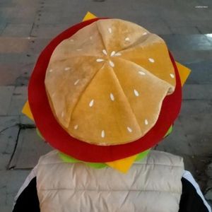 Bérets dames Hamburger chapeau doux mâle respirant Costume accessoires à la mode femme Cheeseburger casquette