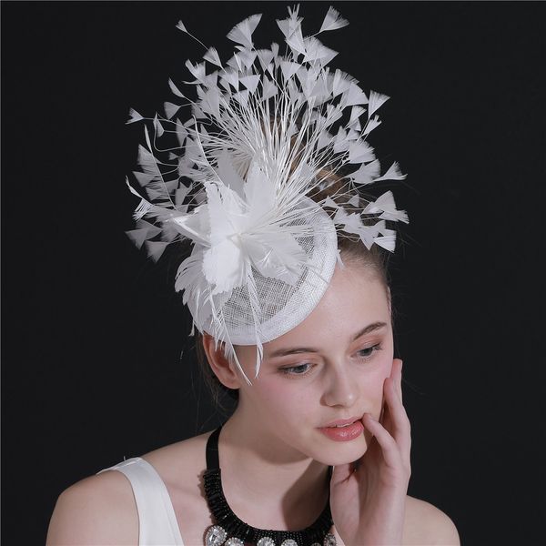 Bérets Dames Vintage Chic Fascinators Sinamay Chapeaux Avec Perle Racing Saison rose Chapeau De Mariage Pour Cocktail Occasion Occasion 230729