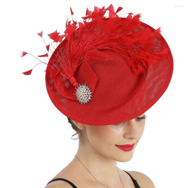 Bérets dames femmes fête dîner fascinateur chapeau épingle à cheveux mariée mariage maille casque Cocktail course cheveux accessoires chapellerie casquette