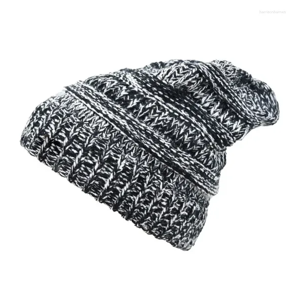 Bérets dames laine chapeau tricoté Europe et les états-unis automne hiver multicolore pull casquette élastique crâne 986