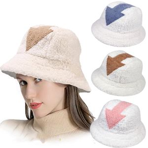 Bérets Lamb Faux Fur Appa Bucket Hat Hiver Chapeaux de velours en peluche chaude pour femmes épaissis