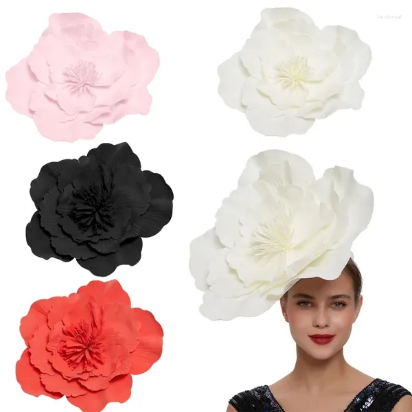 Boinas Diadema de flores grandes Po Prop Hat Fascinator