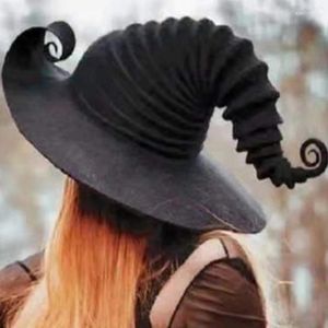Bérets Grand chapeau de sorcière froncé pour Halloween, couvre-chef de fête créatif, cadeau de décoration de Cosplay