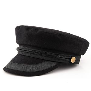 Bérets Grande taille casquette marine petite tête chapeau plat feutre armée gros os hommes laine plus tailles casquettes militaires 5255cm 5557cm 5860cm 6063cm 230822