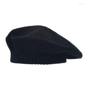 Bérets LDSLYJR automne et hiver solide coton boucle béret peintre chapeau octogonal femmes fille 11