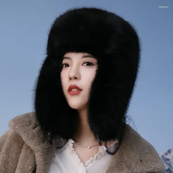 Bérets Lei Feng Chapeau Femme Épaissi Chaud Coupe-Vent Imitation Fourrure Cheveux Vent Et Neige Oreille Protection Hommes Hiver