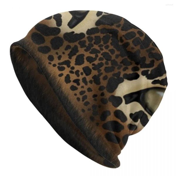 Bérets Leopard Eyes Bamans Cap Unisexe Hiver Bonnet chaud Homme tricot chapeaux Fashion Extérieur Animal Peau imprimé Skullies